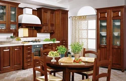 Walnut kitchen in the interior