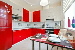 Photo Of Interiors Of Red Kitchen Apartments