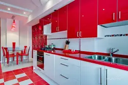 Фото интерьеров красной кухни квартир