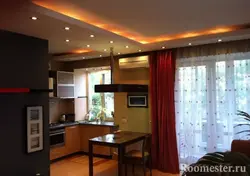 Соединенные кухня и комната в одну кухню фото