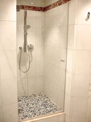 Shower Cabin Made Of Tiles Design In The Apartment