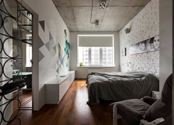 Adi mənzil fotoşəkilində loft üslubunda otaq