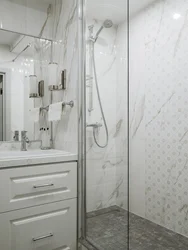 Bathroom with shower in a panel house design
