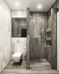 Bathroom with shower in a panel house design