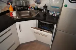 Kitchen design photo with dishwasher