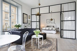 Kvartira fotosuratidagi loft bo'limlari