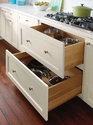 Drawers in the kitchen interior photo