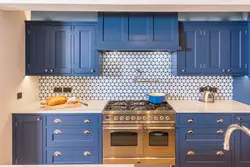 Blue kitchen tile design