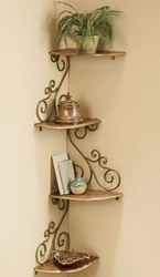 Hallway design corner shelf