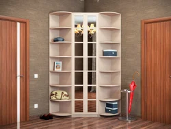 Hallway design corner shelf