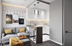 Kitchen design in studio 23 sq.m.