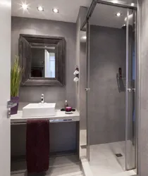 Bathroom design without bathtub and shower