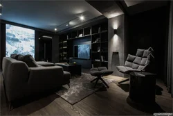 Apartment design with black furniture
