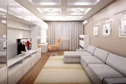 Living room design 21 sq m with one window