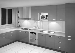 Kitchen gray metallic interior