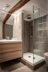 Bathroom renovation without bathtub with shower photo