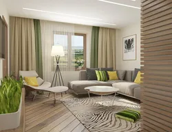 Gray green living room interior photo