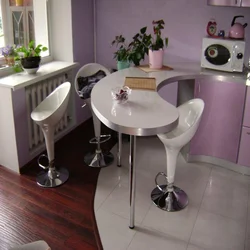 Kitchen in Khrushchev photo with dining table