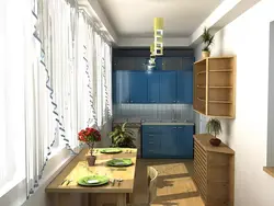 Kitchen on the loggia photo 6 meters