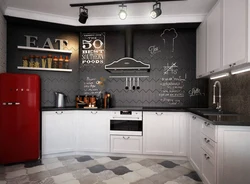 Qara mətbəx loft şəkillər