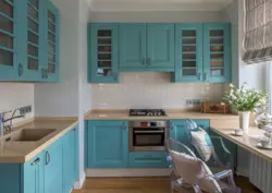 Sea ​​green kitchen design photo
