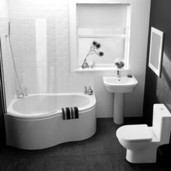 Small bathtub in the bathroom interior