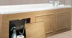 Экран для ванны из дерева фото