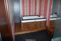 Wooden bath screen photo
