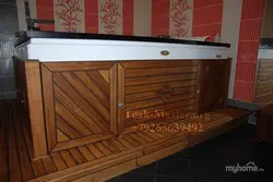 Ағаш ванна экранының фотосуреті
