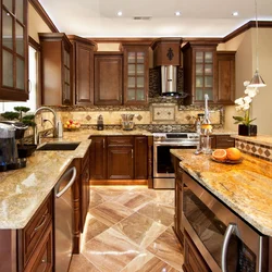 Kitchen design brown stove