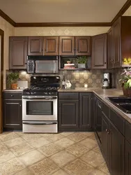 Kitchen design brown stove