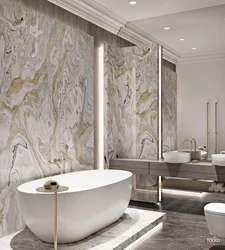 Bathroom design marble and gold