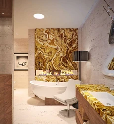 Bathroom design marble and gold