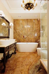 Bathroom design marble and gold