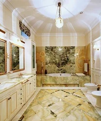 Bathroom design marble and gold