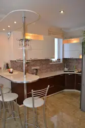 Kitchen design 20 m with a bar counter