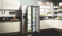 Refrigerator in the bathroom photo
