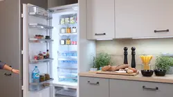 Refrigerator in the bathroom photo