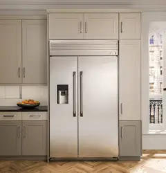 Refrigerator in the bathroom photo