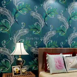 Silk screen wallpaper in the bedroom interior