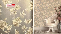 Silk screen wallpaper in the bedroom interior