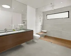 Bathroom design with wood floor