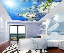 Bedroom Design With Flowers On The Ceiling