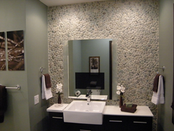 Decorative Plaster And Tiles In The Bathroom Photo