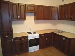 Color walnut furniture kitchen photo