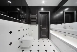 Bathroom design with dark floor