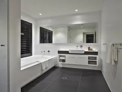 Bathroom design with dark floor