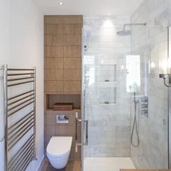 Bathroom design with shower and toilet panels
