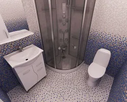 Bathroom design with shower and toilet panels