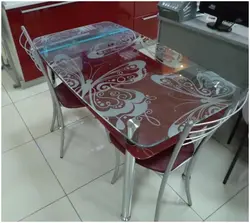 Photo Of Glass Tables For The Kitchen With A Pattern